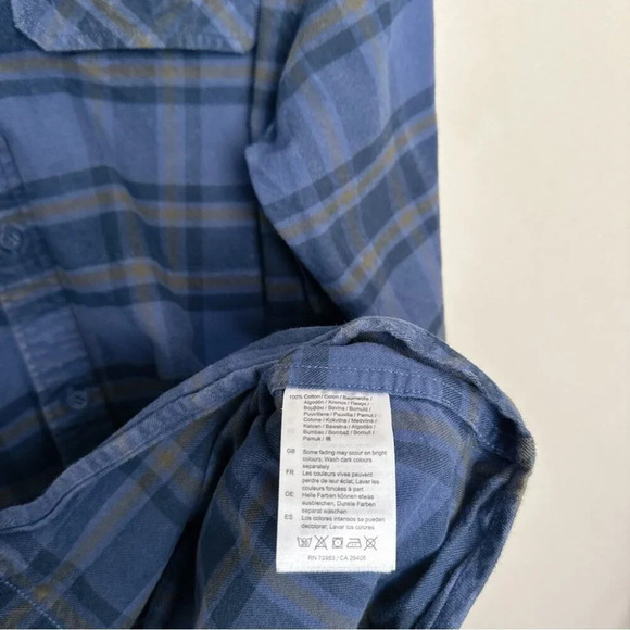 Helly Hansen Mens Large Plaid Cotton Outdoor Button Shirt Blue - Picture 10 of 13
